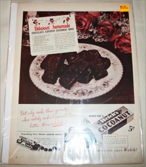 1950 Welch's Cocoanut Candy Bar ad