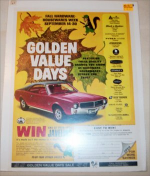 1968 Hardware-Houseware ad featuring American Motors Javelin