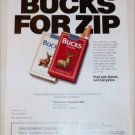 1991 Bucks Cigarette Bucks For Zip ad