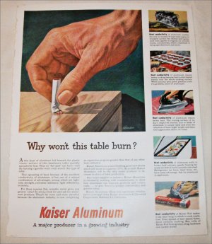 1952 Kaiser Aluminum Cigarette ad