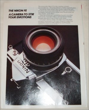 1980 Nikon FE Camera ad