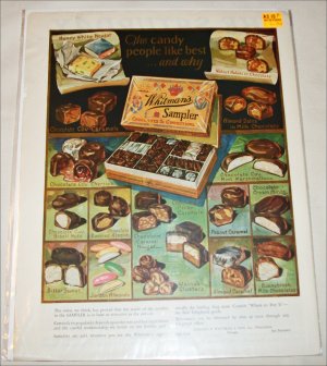 1921 Whitman's Sampler Chocolates ad