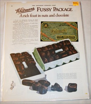 1925 Whitman's Fussy Chocolates ad