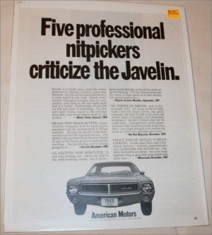 1968 American Motors Javelin Nitpick car ad