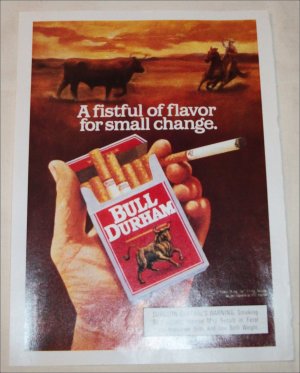 1991 Bull Durham Cigarette ad