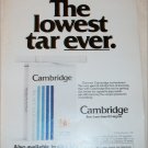 1980 Cambridge Cigarette ad #1