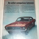 1968 American Motors Javelin and Mustang Notchback car ad