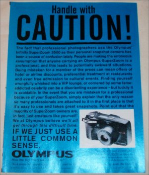 1995 Olympus Infinity Superzoom 3500 Camera ad