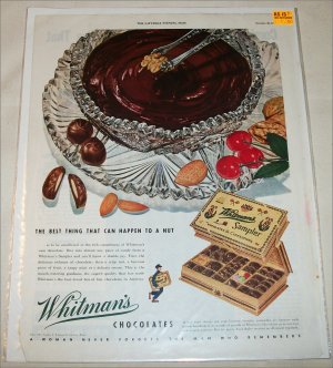 1945 Whitman's Sampler Chocolates ad