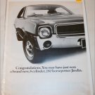 1968 Bristol-Myers Contest ad featuring a 1968 American Motors Javelin