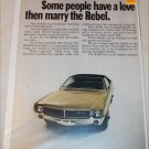 1968 American Motors Javelin & Rebel 4 dr sedan car ad (yellow)