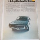 1968 American Motors Javelin & Rebel 4 dr sedan car ad (green)