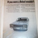 1968 American Motors Javelin & Rebel 4 dr sedan car ad (tan)