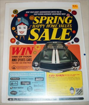 1969 Houseware-Hardware ad featuring American Motors AMX