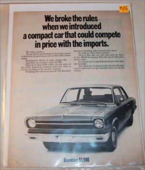 1969 American Motors Rambler 2 dr sedan car ad