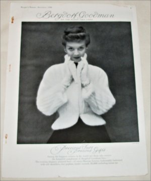1948 Bergdorf Goodman Russian Ermine Fur Coat ad