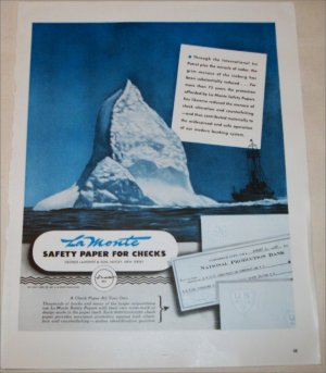 1948 La Monte Safety Paper for Checks ad