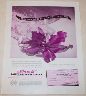 La Monte Safety Paper for Checks Lilac ad