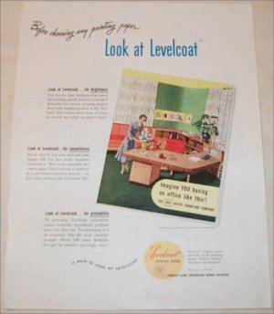 1948 Levelcoat Printing Papers ad