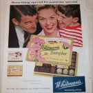 1958 Whitman's Sampler Chocolates Mothers Day ad
