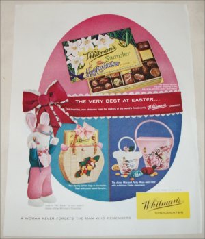 1959 Whitman's Sampler Chocolates Easter ad