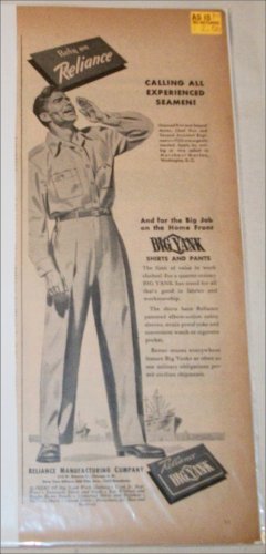 1945 Big Yank Shirts & Pants ad