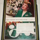 1942 1847 Rogers Brothers Silverware ad featuring Claudette Colbert