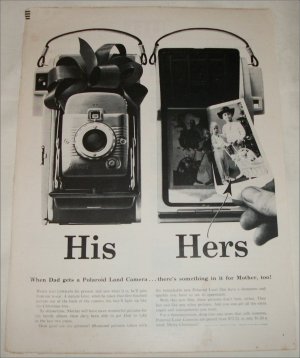 1957 Polaroid Land Camera His & Hers ad
