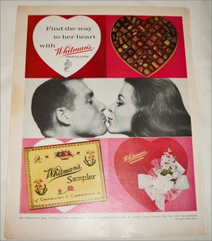 1962 Whitmans Sampler Chocolates Valentines ad