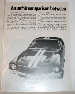 1969 American Motors AMX car ad