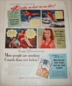 1948 Camel Cigarette ad featuring Nance Stilley