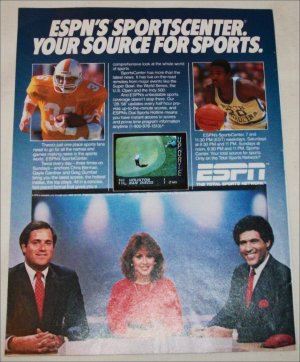 1986 ESPN ad featuring Chris Berman, Gayle Gardner & Greg Gumbel