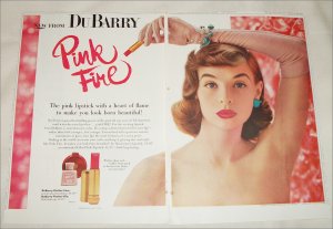 1956 Du Berry Pink Fire Lipstick ad
