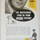 1956 Mayflower Warehouses ad featuring Alan Ladd