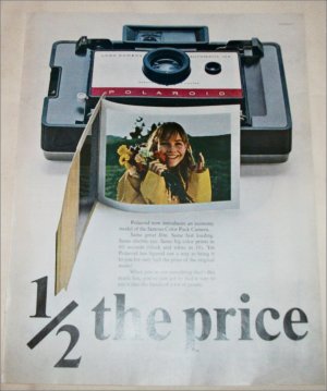 1965 Polaroid Land Automatic 104 Camera Girl in Raincoat ad