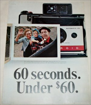 1965 Polaroid Land Automatic 104 Camera Couple ad