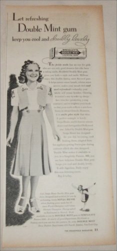 Wrigley's Double Mint Gum ad featuring Sonja Henie