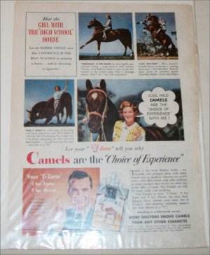 Camel Cigarette ad featuring Bobbie Steele