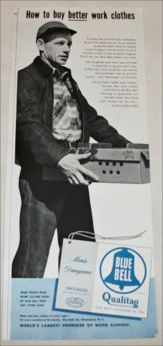 1951 Blue Bell Men's Work Clothes ad