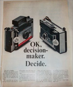 1966 Polaroid Land Automatic 104 & 100 Cameras ad