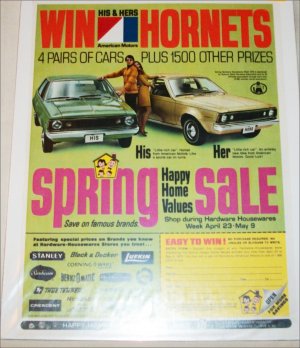 1970 Hardware-Housewares ad featuring His & Hers Hornets