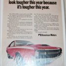 1970 American Motors AMX car ad red & white front