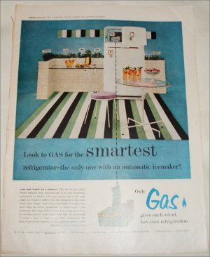 Gas ad featuring Servel Refrigerator