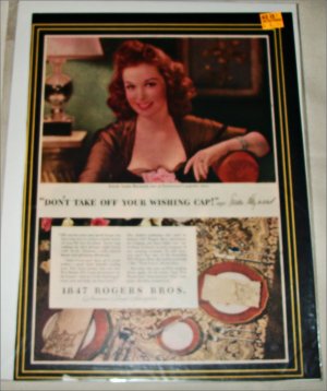 1847 Rogers Brothers Silverware ad featuring Susan Hayward