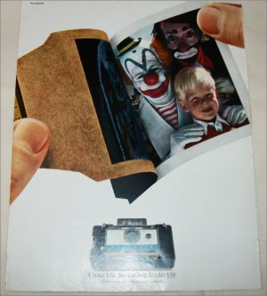 1967 Polaroid Land Automatic 210 Camera Clowns ad