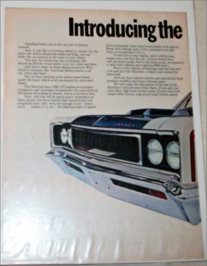 1970 American Motors Rebel Machine 2 dr ht car ad