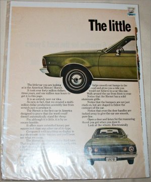 1970 American Motors Hornet SST 4 dr sedan car ad