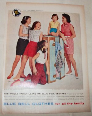 1959 Blue Bell Clothes ad featuring Daugherty Family of Princeton New Jersey