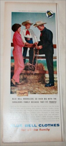 1959 Blue Bell Wranglers ad featuring Jim Shoulders