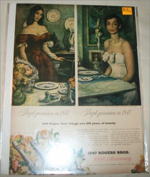 1947 1847 Rogers Brothers Silverware 100th Anniversary ad